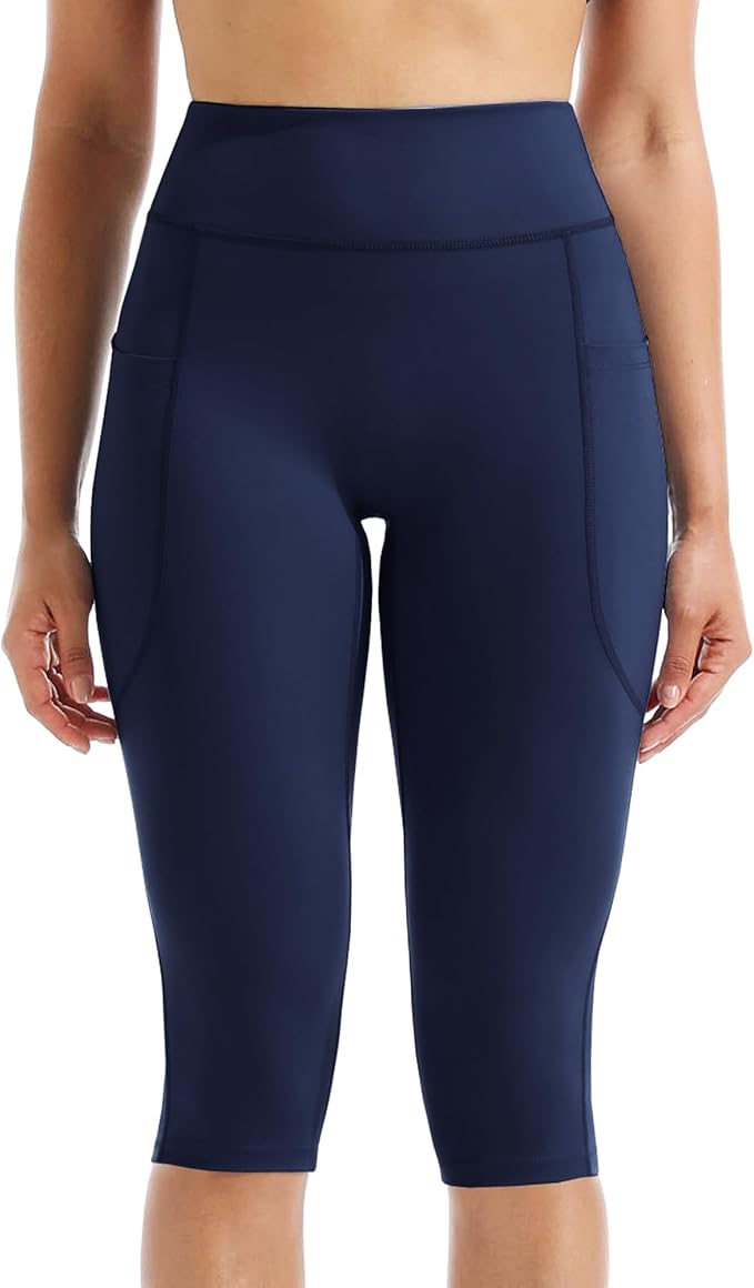 NELEUS Women's Tummy Control High Waist Capri Running Leggings Yoga Pants with Pocket