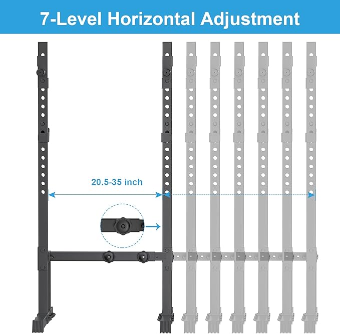 Uboway Barbell Rack Squat Stand Adjustable Bench Press Rack 550LBS Max Load Multi-Function Weight Lifting Home Gym Fitness