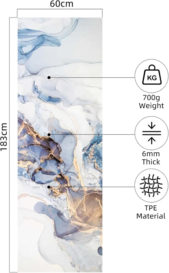 FOLAI Extra Thick Yoga Mat 6mm - Non-Slip Exercise Mat for HIIT, Pilates & Home Workouts & Workout with Free Carry Strap