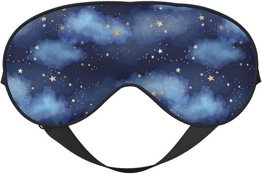 Sleep Eye Mask Blue Vast Night Sky Stars Sleep Mask for Women Men Comfortable Eye Mask with Adjustable Strap Soft Eye Cover Blindfold for Travel Yoga Nap Shift Work