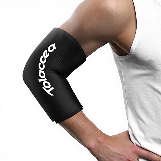 Tolaccea Hot & Cold Therapy Flexible Ice Packs Cold Therapy Compression Sleeve Reusable Gel Pack for Injury Cold Wrap for Knee Calf Elbow (Large (Pack of 1), Black)