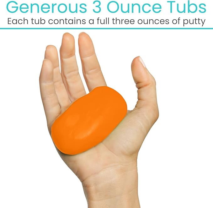 Vive Therapy Putty For Adults, For Hand Therapy (2 Pack) - Occupational Sensory Stress Relief Tools - for Physical Exercise, Finger Pain, Grip Strength, Rehab, Arthritis, Forearms, Fidgeting, Motor Skills