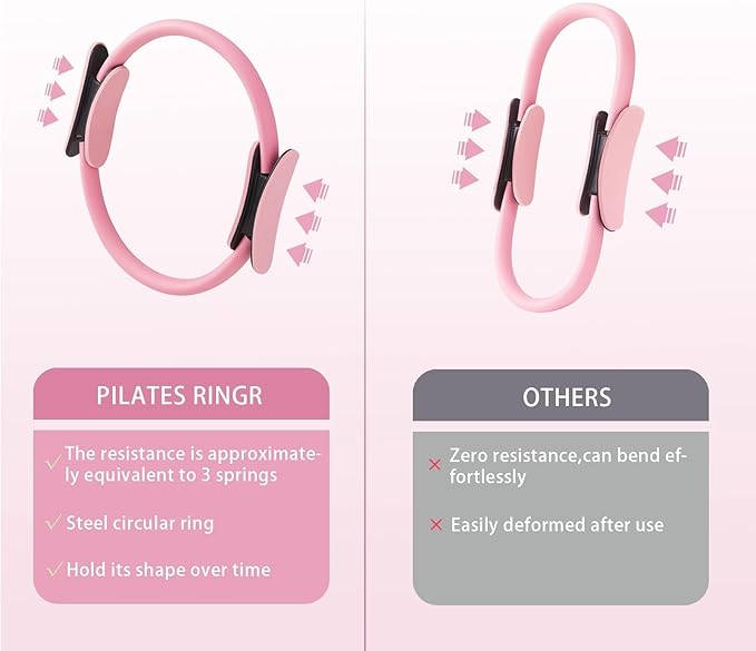 Pilates Kit at Home 10PCS Pilates Equipment with 11.81Inch Pilates Ring 9.8Inch Ball 5PCS Stretching Strap Risistance Bands Block Gym Bag