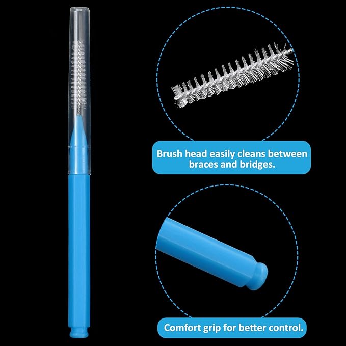 Patelai 100 Pieces Braces Brush for Cleaner Interdental Brush Toothpick Dental Tooth Flossing Head Oral Dental Hygiene Flosser Toothpick Cleaners Tooth Cleaning Tool(Assorted Colors,Multiple Sizes)