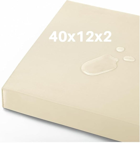 40x12x2 Outdoor Bench Cushion, Strengthen Waterproof Seat Cushions, High-Density Bench Pad with Anti-Slip Bottom, Outdoor Cushion for Patio Garden Swing Furniture - Beige