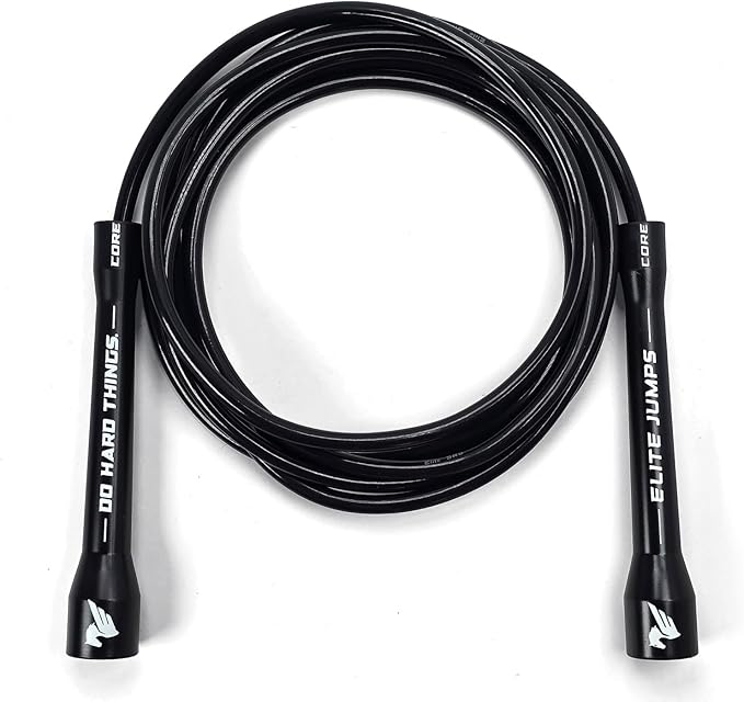 Elite Jumps | 6mm PVC Jump Ropes for Fitness | Indoor/Outdoor Adjustable Boxing Jump Rope w/Unbreakable Handles & Ultra-Durable Non-Kinking PVC | Skipping Rope for Men & Women & Boxer Rope Jump Rope