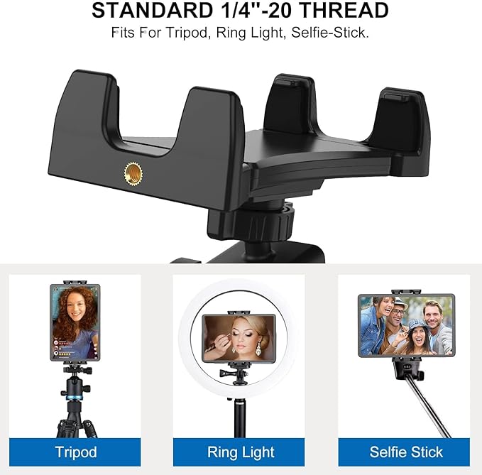 Exercise Bike Tablet Holder,Treadmill Exercise Gym Tablet Mount - Adjustable Indoor Handlebar Bracket for iPad Pro 9.7, 10.5, 12.9, Air Mini 2 3 4 5 6, iPhone, Samsung Tab, 4.7-13" Tablets stand