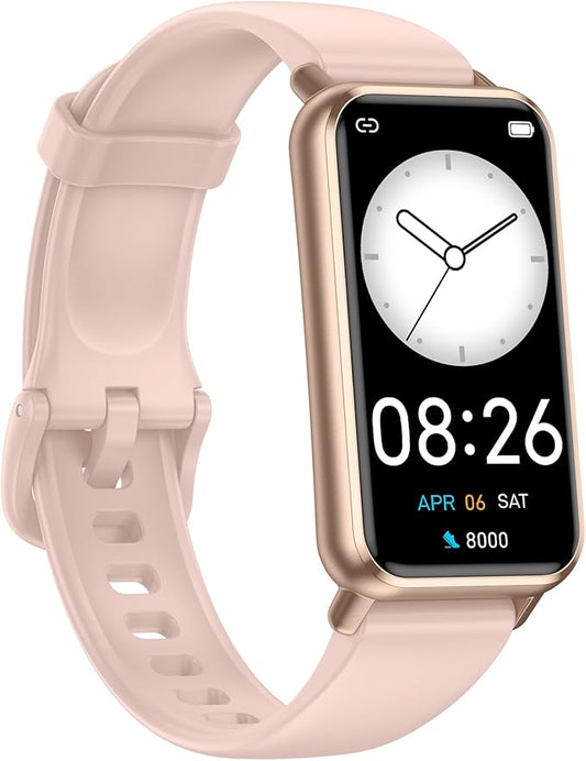 Long Battery Pedometer Watch 14 Days Battery Life, Slim Design No App/Phone Required Fitness Tracker, 50 Meters Waterproof Smart Watch, Heart Rate & Blood Oxygen Monitor Step Counter for Men Women