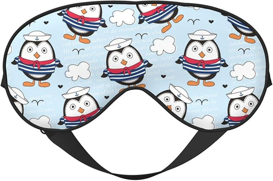 Sleep Eye Mask Little Sailor Penguin Sleep Mask for Women Men Comfortable Eye Mask with Adjustable Strap Soft Eye Cover Blindfold for Travel Yoga Nap Shift Work