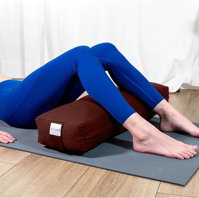 Sol Living Yoga Bolster Pillow Rectangular Meditation Cushion Cotton Meditation Accessories for Restorative Yoga Meditation Pillow Yoga Pillow Firm Body Pillow Bolster Pillow for Legs Removable Cover