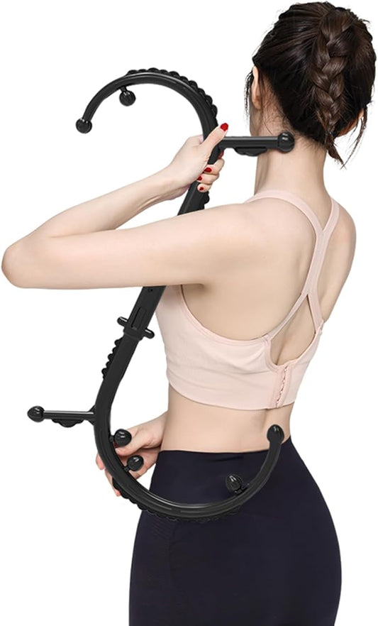 Back Massager for Pain Relief Deep Tissue - Trigger Point Cane,Massage Stick for Pain Relief,Muscle Release Tool Self Hook Cane for Women & Men(Black).
