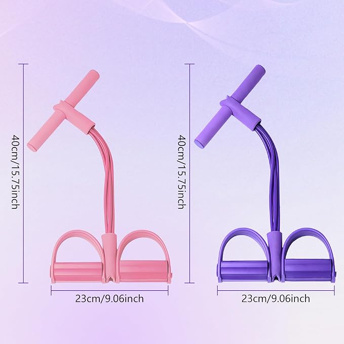 21 Fitness Resistance Bands-4 Tube Pedal Ankle Puller, 2025 New Elastic Yoga Pedal Puller Stretch Band for Exercise, AB Training Auxiliary Device Workout Equipment for Women Men