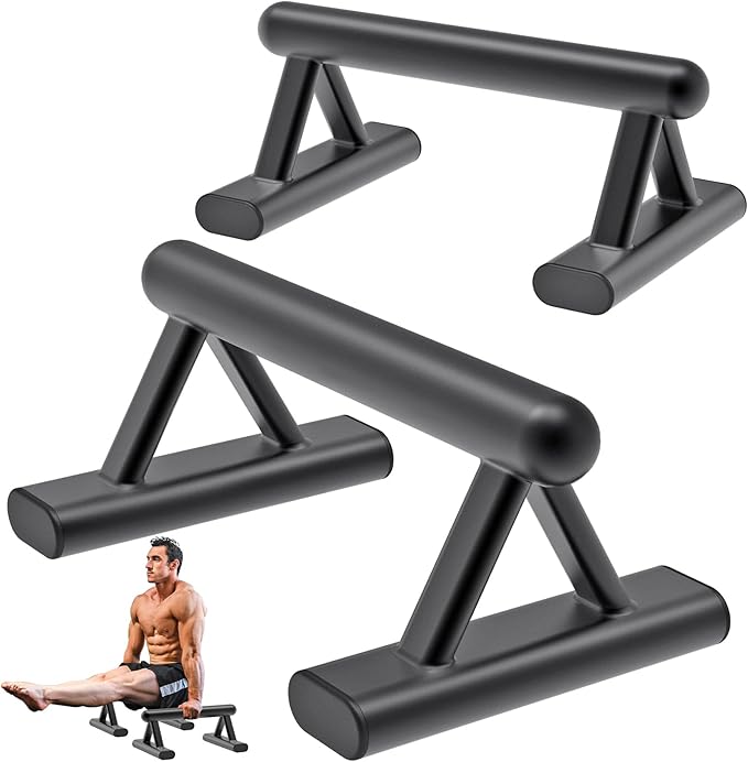 SELEWAERE Parallettes Floor Workout Push Up Handles Non-Slip Pushup Bars Handstand Bars for Calisthenic Fitness Sturdy Steel Tubing, Load up to 600 lbs