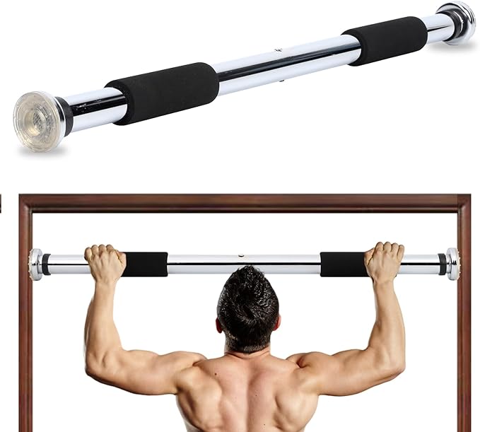 Pull Up Bar for Doorway 23.6in Adjustable Door Mounted Heavy Duty Steel Body Workout Chin Up for Home Exercise Fitness(Black)