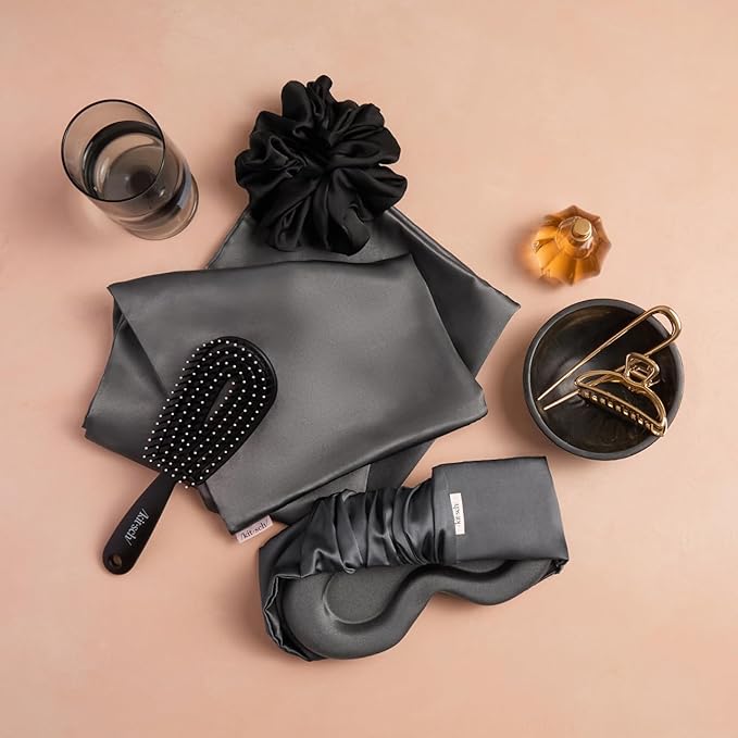 Kitsch Contour Pillow Eye Mask – Softer Than Silk Eye Mask for Sleeping, Blindfold Sleep Masks for Women & Men, No Eye Pressure, Lightweight, Eye Care, Travel Essentials - Charcoal