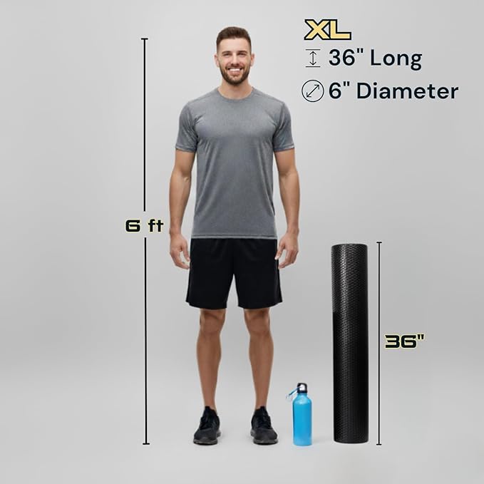 Fitizen Foam Roller – Muscle Massage Rehab Stiff Back Pain Physical Therapy Deep Tissue Firm Exercise Equipment Home Gym Stress Yoga Pilates for The Fit Citizen by FitNation