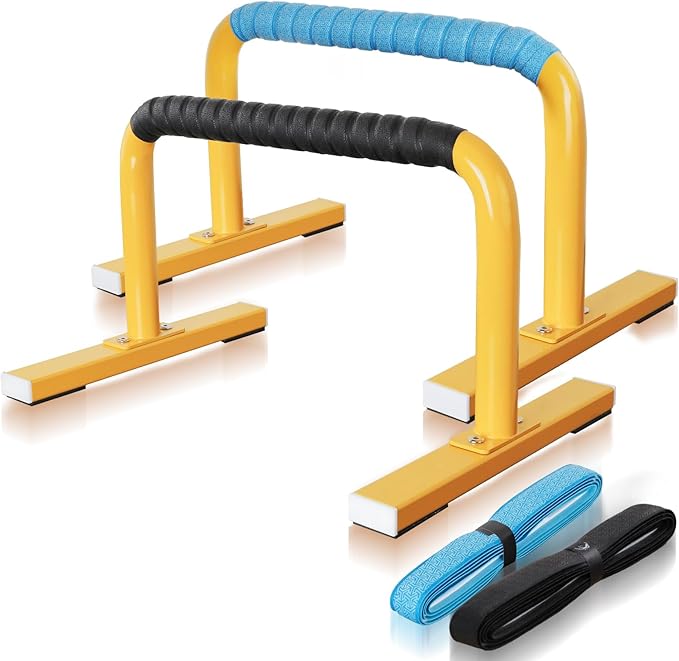 Strength Training Parallettes Push Up Bars, Pushup Handles Calisthenics Equipment for Home Workout, Anti-slip Gymnastics Bars, Handstand & Dip Bar for Outdoor Exercise