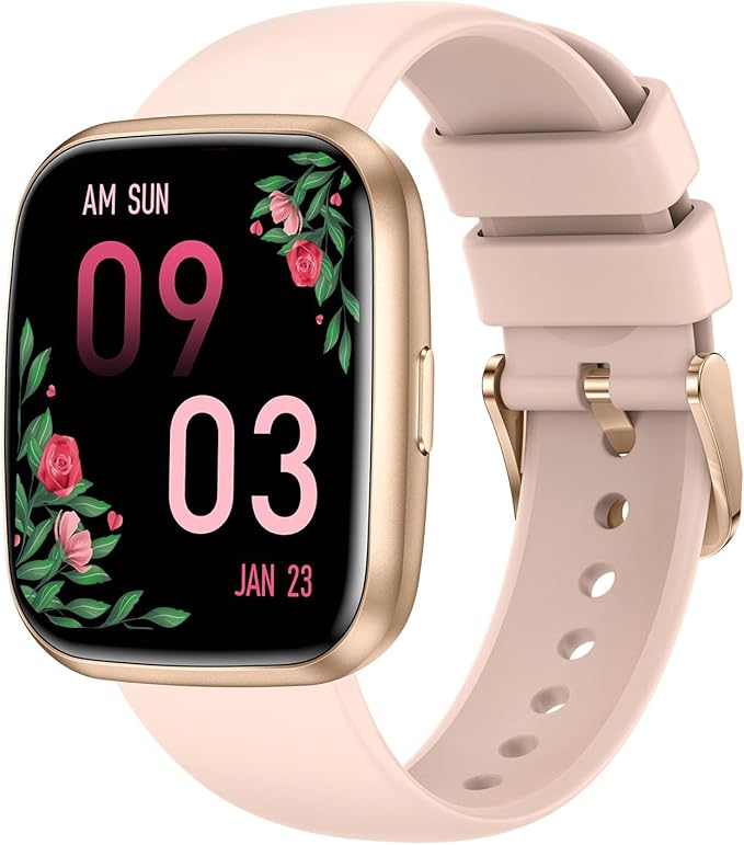 Smart Watches for Women, 1.75" Bluetooth Call, AI Voice Smartwatch, 24/7 Heart Rate Monitor, Blood Pressure/SpO2/Sleep Tracker, IP68 Waterproof, 100+ Sports Fitness Tracker for Android iOS Pink