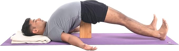 Yoga Block Bamboo - Large Wooden Block for Yoga, Pune Iyengar Yoga Block, Eco-Friendly Bamboo, Non-Slip Support for Yoga Postures - Yogikuti