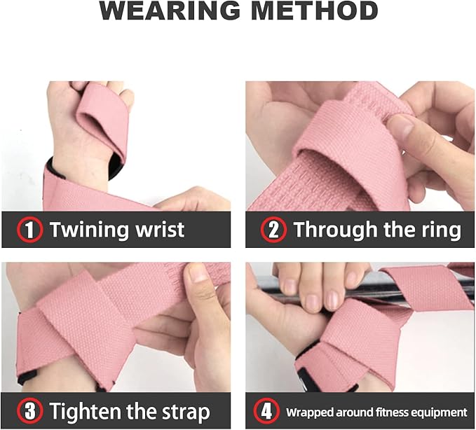 SKDK Cotton Hard Pull Wrist Lifting Straps Grips Band-Deadlift Straps with Neoprene Cushioned Wrist Padded and Anti-Skid Silicone - for Weightlifting, Bodybuilding, Xfit, Strength Training