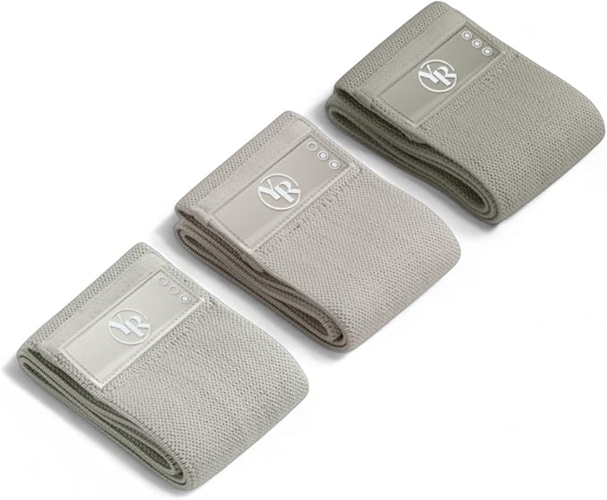 Fabric Booty Band Set for Pilates and Other Workouts- 3 Levels of Resistance 100% Latex Free