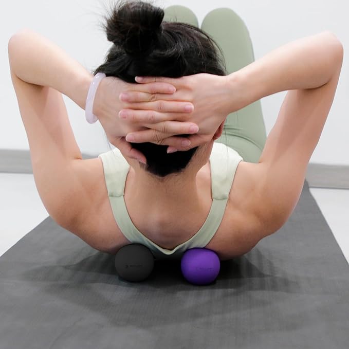 Massage Lacrosse Balls for Myofascial Release, Peanut Massage Ball, Mobility Ball for Physical Therapy - Deep Tissue Massage Tool for Trigger Point Therapy, Muscle Relaxer,Yoga Therapy