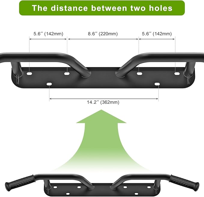 SELEWARE Heavy Duty Wall Mounted Doorway Pull Up Bar Fully Welded Multifunctional Chin Up Bar with Resistance Band Hooks & Ball Finger Training, 500LB Capacity Support Beam or Joist Mount