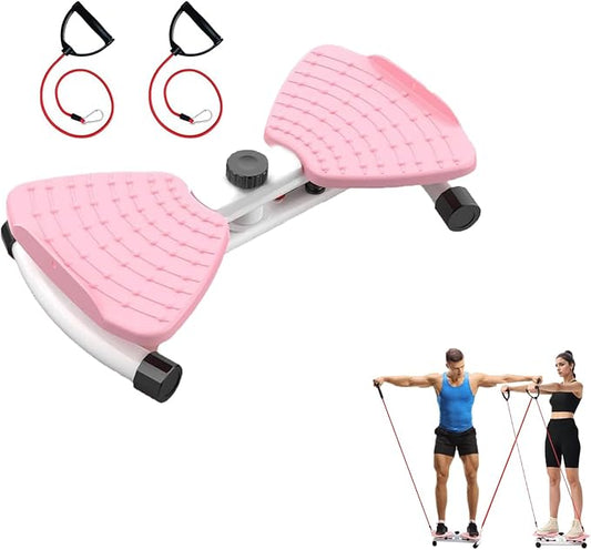 Waist Twister Machine Exercise Waist Twisting Fitness Tool Noiseless Balance Board Home Gym Exercise Equipment (Pink)