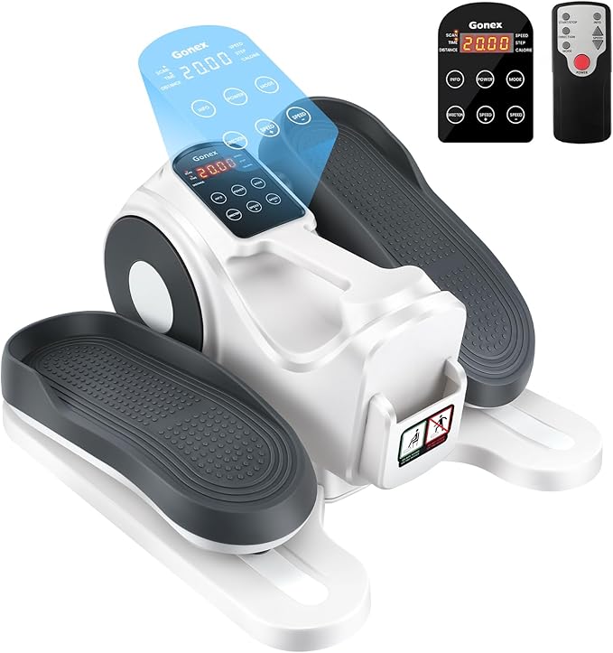 Gonex Under Desk Elliptical Exercise Machine, Leg Exerciser While Sitting for Seniors, 3-in-1 Mini Seated Pedal Exerciser as Seen on TV, 10 Resistance & Speed Levels, Manual/Auto with Remote