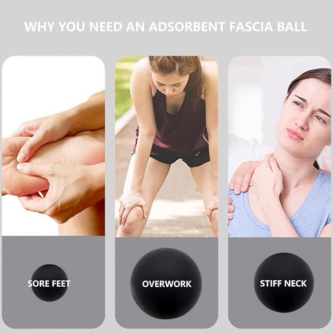 Fascia Massage Ball Set (2.48" + 1.97" + 1.18") for Muscle Relief,Yoga Deep Relaxation,Trigger Point & Active Therapy,Targeted Therapy for Full Body(3 Pieces)