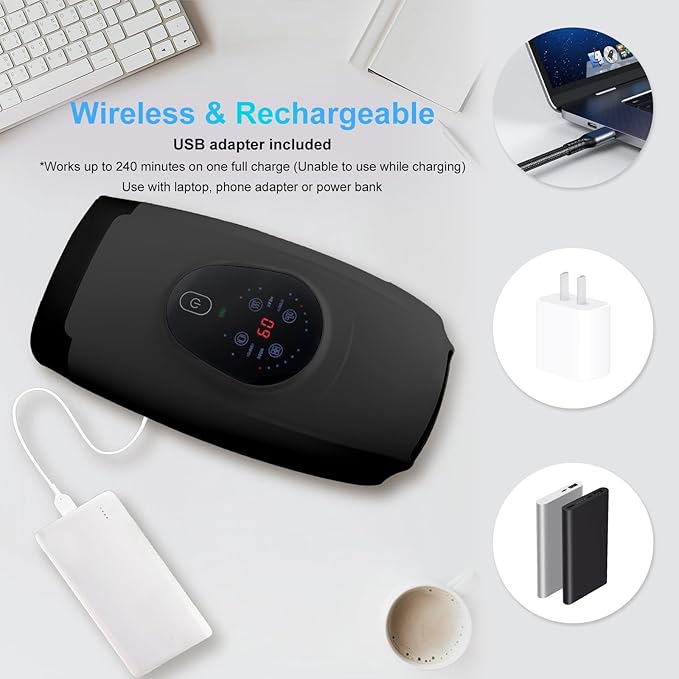 Hand Massager with Heat and Compression โ 6 Intensities, 6 Massage Modes, 3 Heat Levels, 2 Vibration Modes, Hand & Wrist Pain Relief for Arthritis & Carpal Tunnel, Relaxing Gift for Women & Men