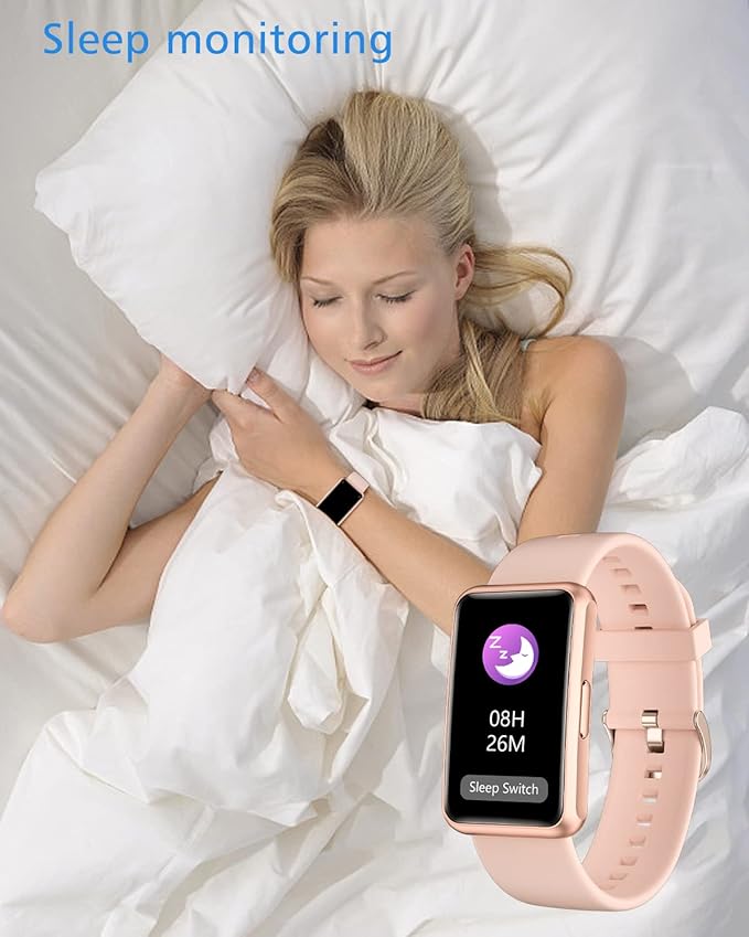 Fitness Tracker No Bluetooth No APP/Phone Required, Fitness Watch for Men Women Parents Pedometer Watch with Sleep Tracker Steps Counter Alarm Clocks IP68 Waterproof (Pink)