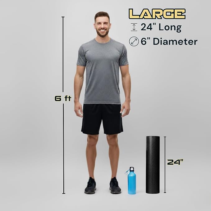 Fitizen Foam Roller – Muscle Massage Rehab Stiff Back Pain Physical Therapy Deep Tissue Firm Exercise Equipment Home Gym Stress Yoga Pilates for The Fit Citizen by FitNation