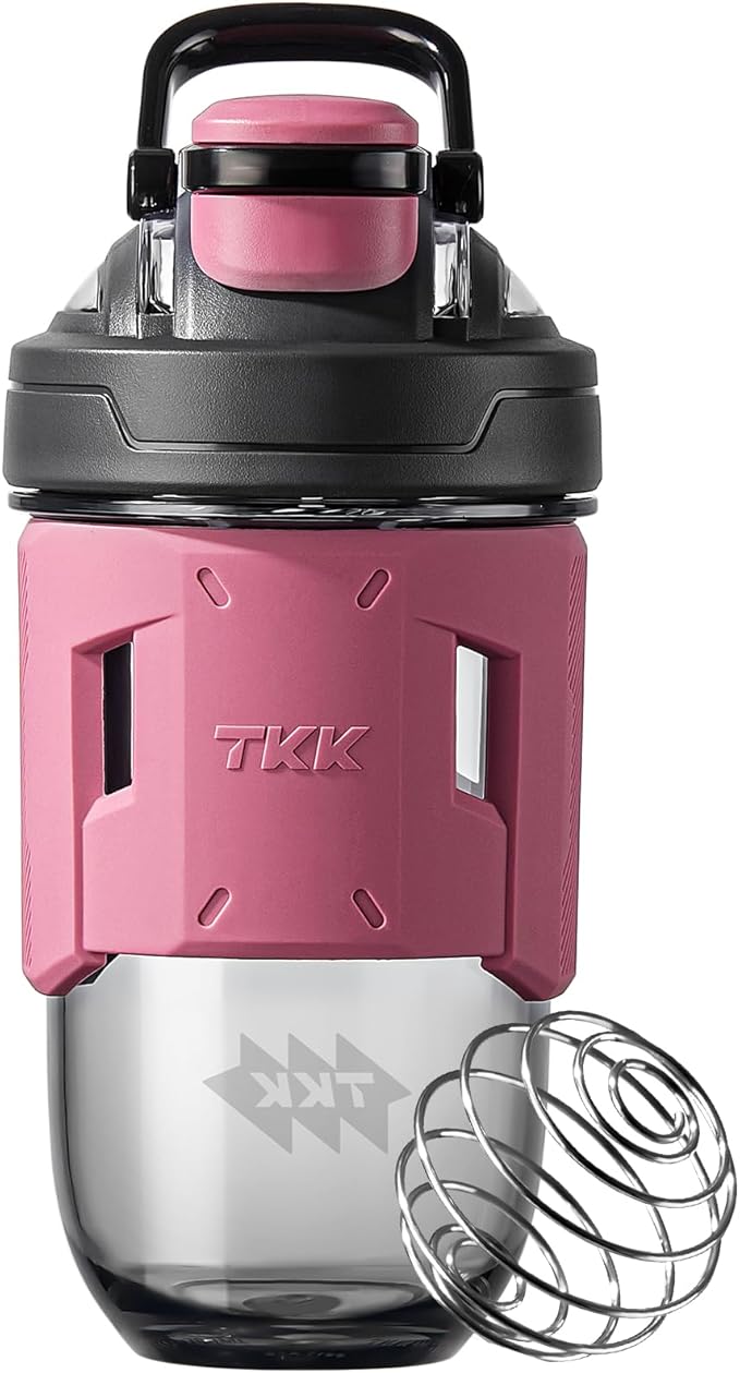 TKK Blender Shaker Bottle 24 Ounce With Blending Ball Plastic Protein Shaker Bottle for Pre & Post workout Protein Drink Shaker Cup USA Tritan BPA Free