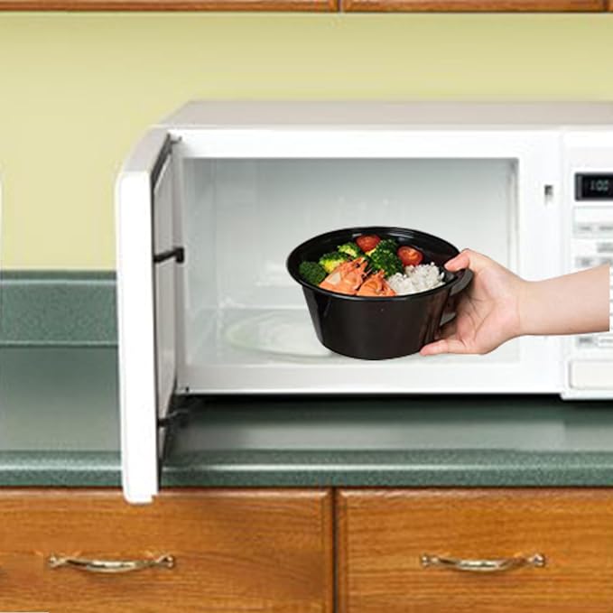 100pc 26 Oz Meal Prep Containers disposable, Plastic Food Take Out Containers With Lid, Take Out Containers Disposable, Reusable food storage containers Round Box,Microwave Freezer Dishwasher Safe