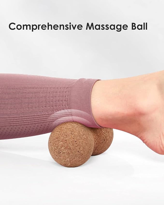 KITWILD Cork Peanut Massage Ball, Peanut Double Lacrosse Massage Ball for Deep Tissue Muscle Massage, Myofascial Release, Muscle Knots, and Yoga Therapy