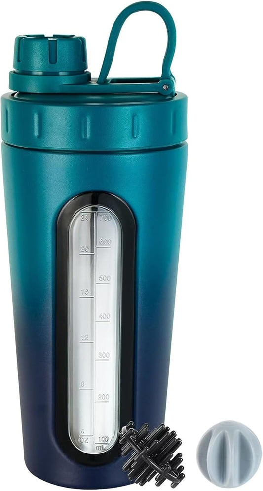TOOFEEL Stainless Steel Shaker - 28 oz Metal Protein Shaker Cup with Whisk Ball, Not Cold/Hot, Window, Gym Workout Leakproof
