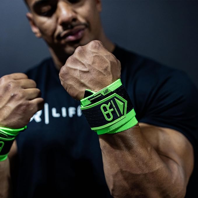 Heavy Duty Premium Wrist Wraps, More Elasticity, Reinforced Stitching, Extra Wide Strap, Strong Thumb Loop, Larry Wheels Weightlifting Wraps