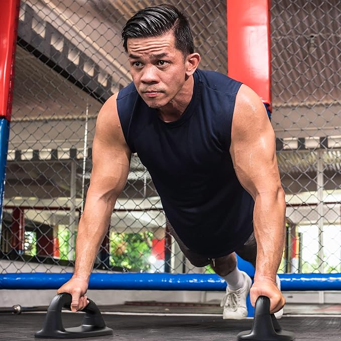 SELEWARE Push Up Bars Pushup Stands Handstand Bars, Soft Rubber Handle Provide Comfy Grip, Fit for Calisthenics, Fitness, Floor strength training, Stable and Sturdy Construction Support 500 lbs