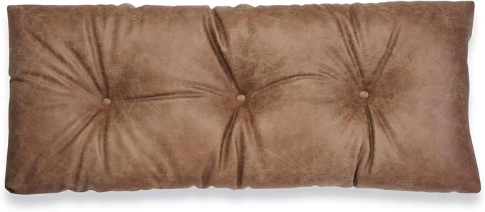 Klear Vu The Gripper Omega Non-Slip Tufted Bench Cushion for Indoor Furniture, Entryway Storage, Bay Window, Corner Nook or Piano Seat, 43 Inches, Brown