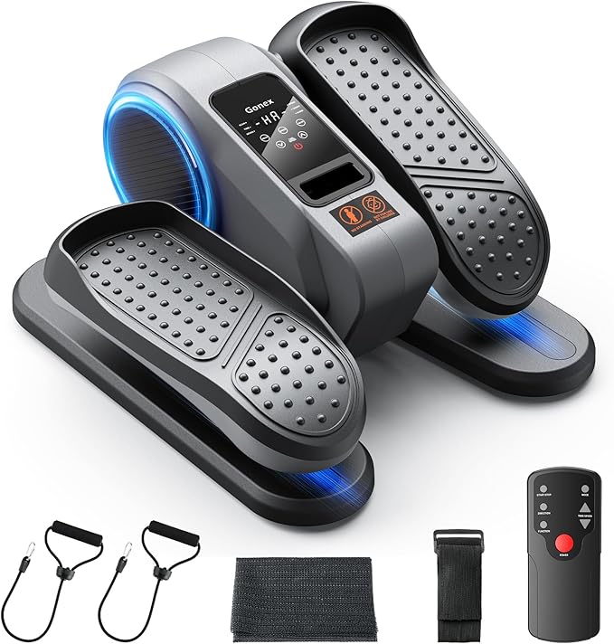 Gonex Under Desk Elliptical Exercise Machine for Seniors, Electric Ellipse Leg Exerciser with Remote, 16 Adjustable Speeds, Manual & 12 Auto Modes, Leg Exerciser While Sitting, Seated Pedal Exerciser