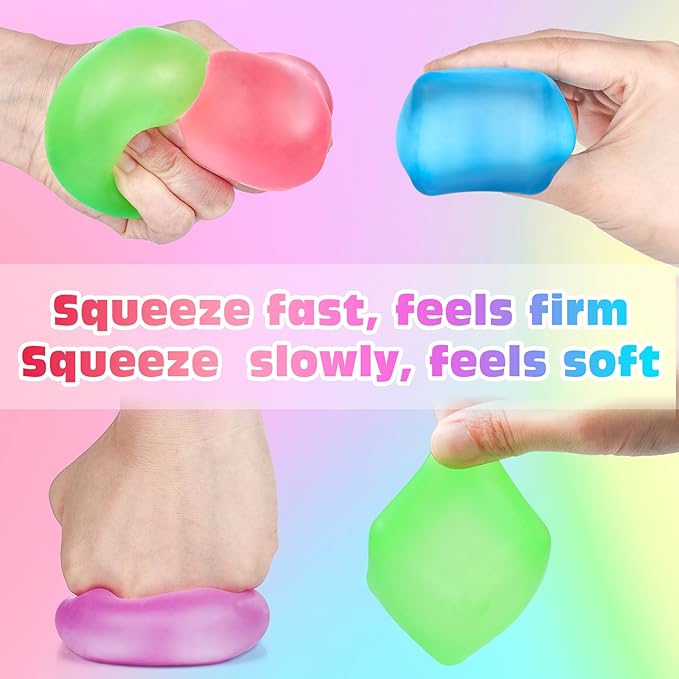 8 Pack Stress Cube, Slow Rising Ice Cube Stress Balls for Adults Kids, Sensory Fidget Toy for Anxiety Relief, Square Shape Squishy Ball Toys for Classroom Prizes, Nice Cube Squishy for Party Favors