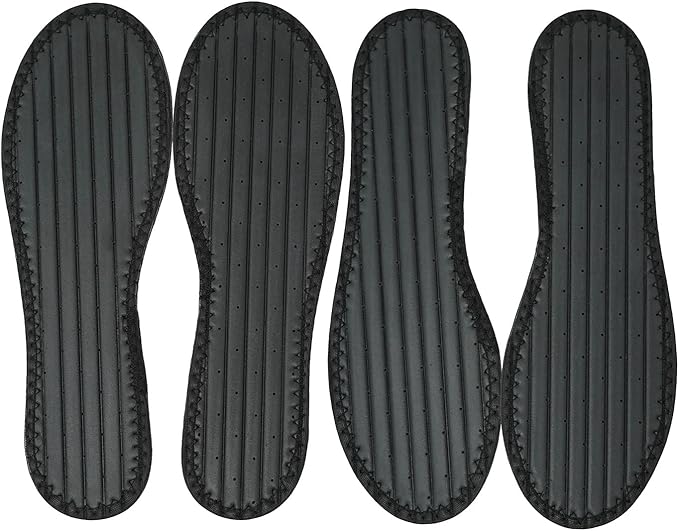 Happystep Cotton Terry Cloth Insoles, Barefoot Shoe Inserts, Sweat Absorption, Odor Control, Moisture-Wicking, Washable and Reusable, Zero Drop Shoe Insoles, 2 Pairs of Black (Men Size 13)