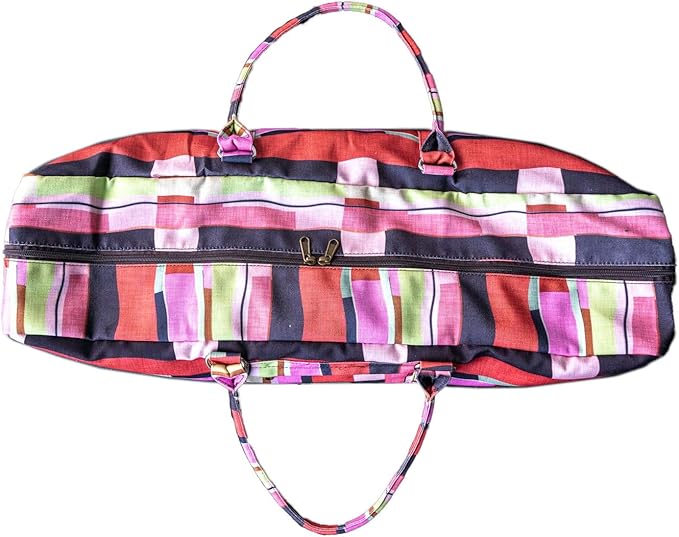 Kindfolk Yoga Mat Duffle Bag Patterned Canvas with Pocket and Zipper