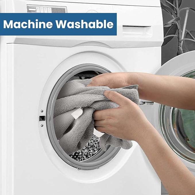 DAN RIVER 12-Pack Gray Microfiber Towels โ Ultra Absorbent, Lint-Free & Streak-Free Rags for Home, Car & Kitchen - Must-Have Cleaning Essentials - 12" x 12"