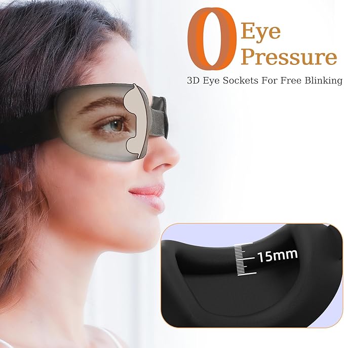 Sleep Mask for Side Sleeper Women Men, Eye Mask for Sleeping Light Blocking, Zero Eye Pressure 3D Sleeping, Gery