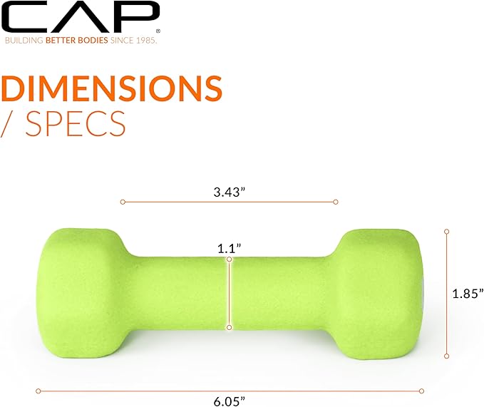CAP Barbell Neoprene Dumbbell Weights Pairs & Sets | Multiple Colors