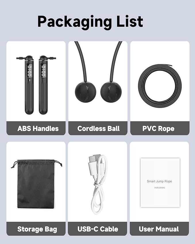 KINTHEA 2 in 1 Smart Jump Rope, APP Control & Data Record, Cordless Jumping Rope with Counter for Women, Men, All Age, Adjustable Skipping Rope for Cardio Fitness in Limited Home Space & Outdoor