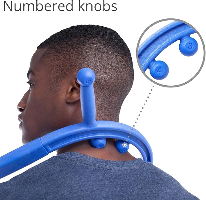 Body Back Buddy Elite Trigger Point Massage Tool, Neck and Back Massager Handheld, Manual Self Massager, Massage Cane, Muscle Knot Remover with Instructions, 2-Pack Bundle (Blue)