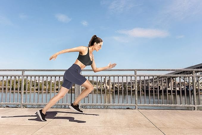 IUGA Biker Shorts Women 6" Tummy Control Workout Shorts Women with Pockets High Waisted Yoga Running Gym Spandex Compression